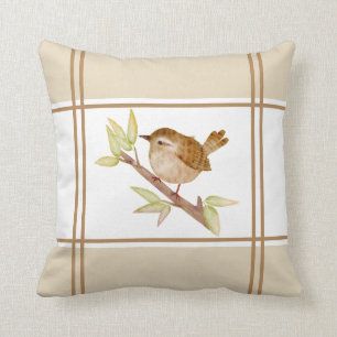 Wren Bird Throw Kissen