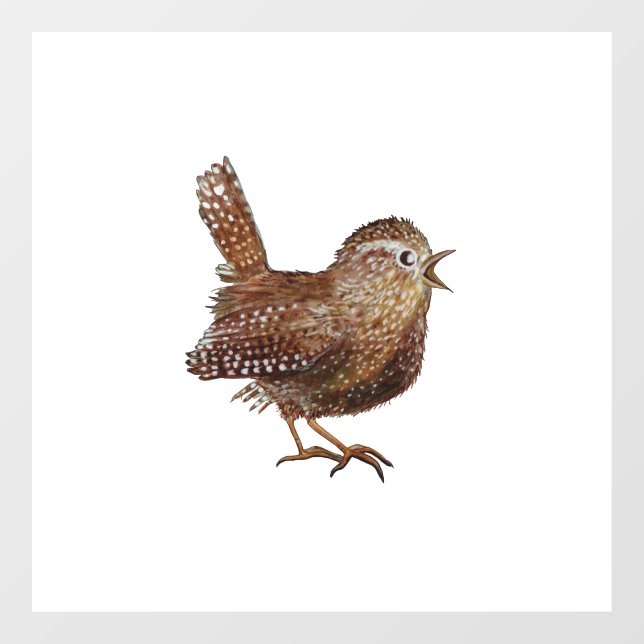 Wren Bird (Troglodytes Troglodytes) Fensteraufkleber (Blatt)