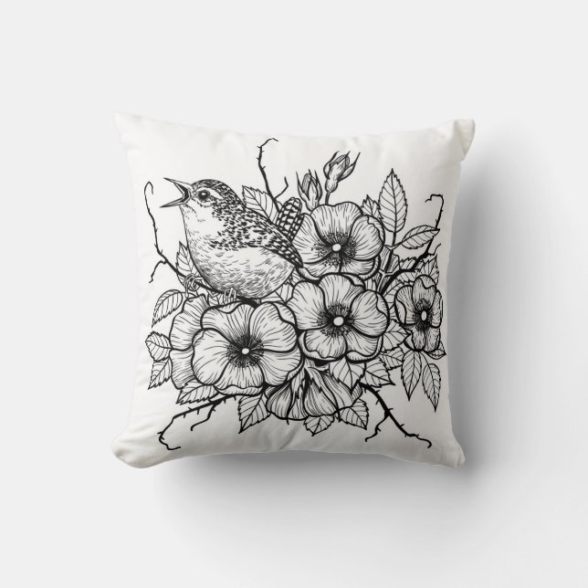 Wren-Bouquet Kissen (Vorderseite)