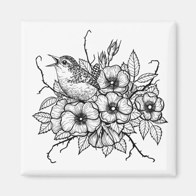 Wren-Bouquet Magnet (Vorne)