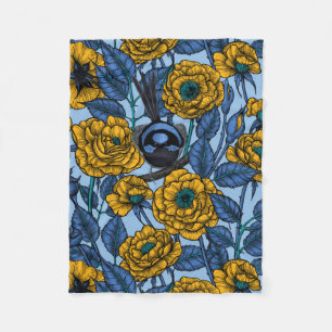 Wren in den Rose Fleecedecke