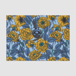 Wren in den Rose Seidenpapier