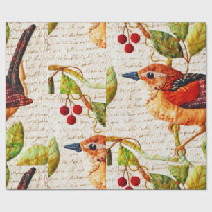 "Wren in einem Kirschbaum" Geschenkpapier