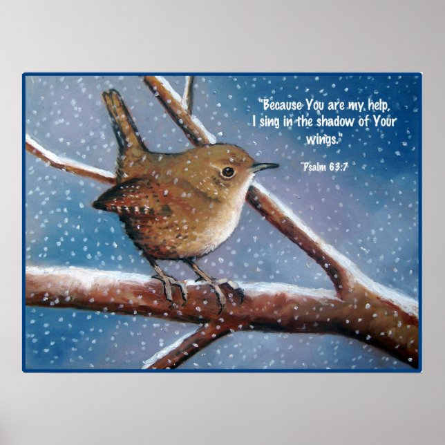 WREN IN WINTER: ART: BIBLE VERSE, PSALMS POSTER (Vorne)