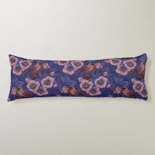 Wren und Hellebore, violett und rosa Seitenschläferkissen
