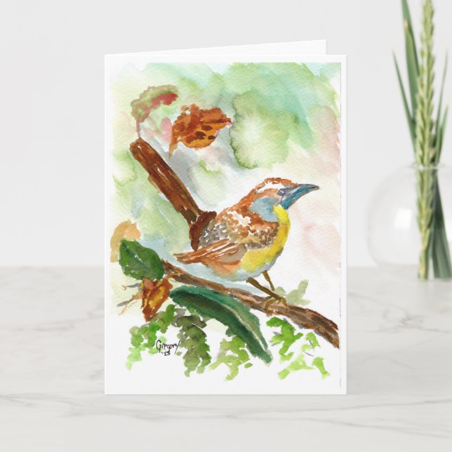 Wren Wasserfarbenkarte Dankeskarte (Vorderseite)