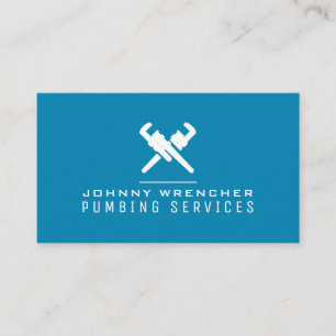 Wrench Logo minimalistisch blau  Visitenkarte