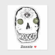 Wrenchcat Skully Sticker