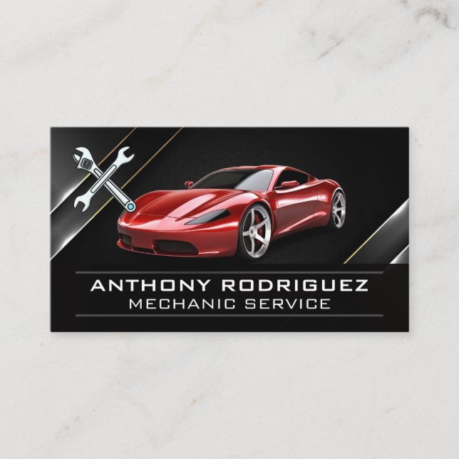 Wrenches | Red Sports Car Visitenkarte (Vorderseite)