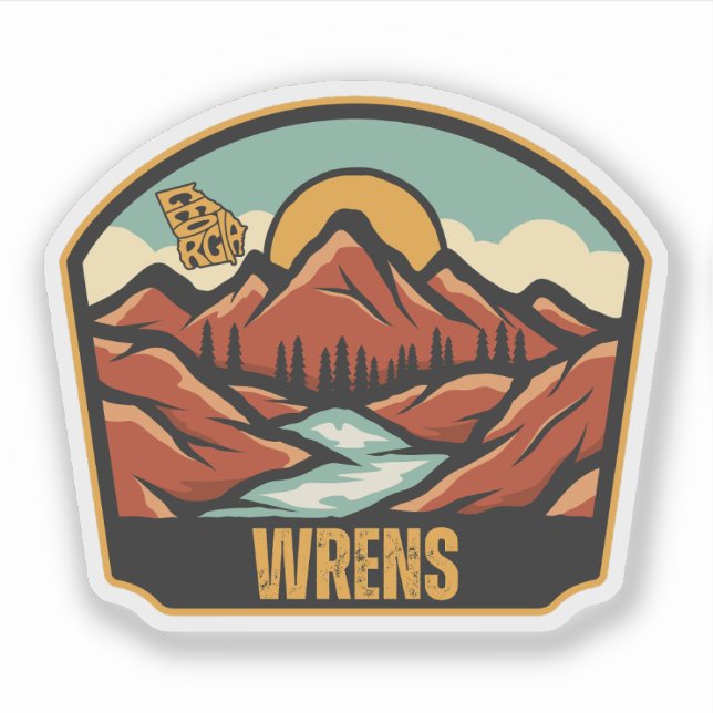 Wrens, Georgien Aufkleber (Vorderseite)