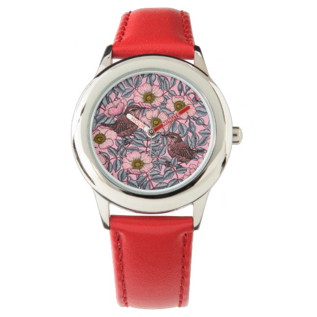 Wrens in den Rose Armbanduhr (Vorderseite)