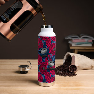 Wrens in the peonies trinkflasche