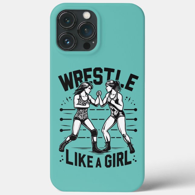 Wrestle Like A Girl,  Fighter Lady, Feminist Power Case-Mate iPhone Hülle (Rückseite)