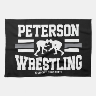 Wrestler ADNAME School Athlete Wrestling Team Geschirrtuch