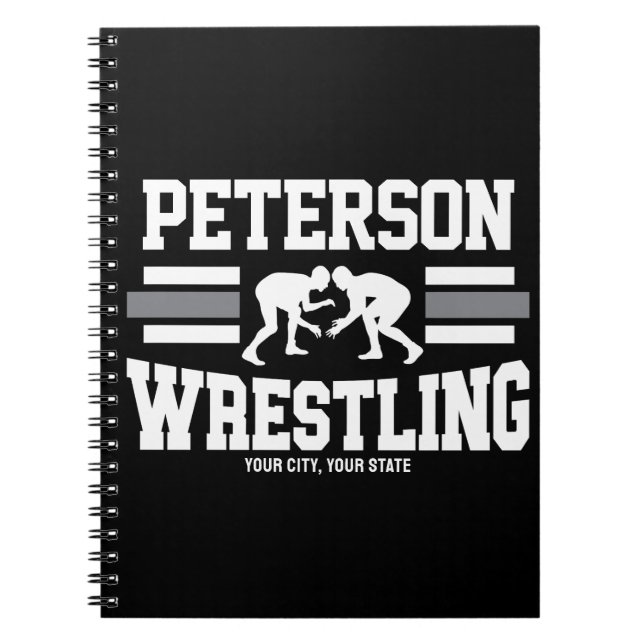Wrestler ADNAME School Athlete Wrestling Team Notizblock (Vorderseite)