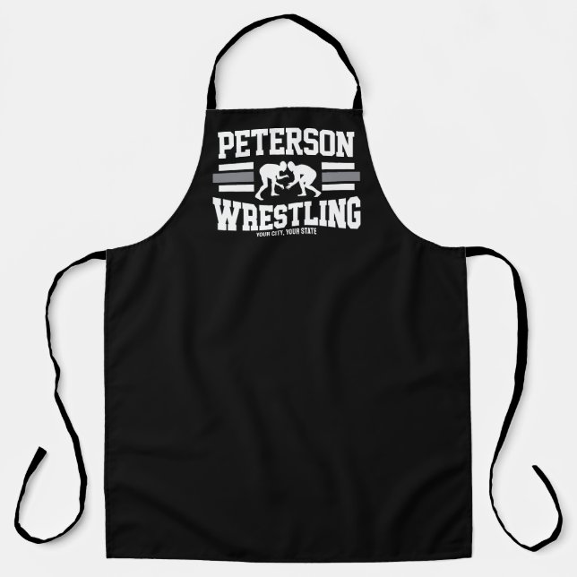 Wrestler ADNAME School Athlete Wrestling Team Schürze (Vorderseite)