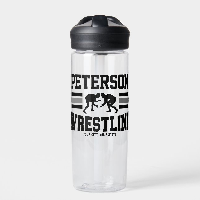 Wrestler ADNAME School Athlete Wrestling Team Trinkflasche (Vorderseite)