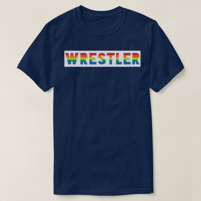 Wrestler Gay Pride Rainbow Wrestling T-Shirt (Design vorne)