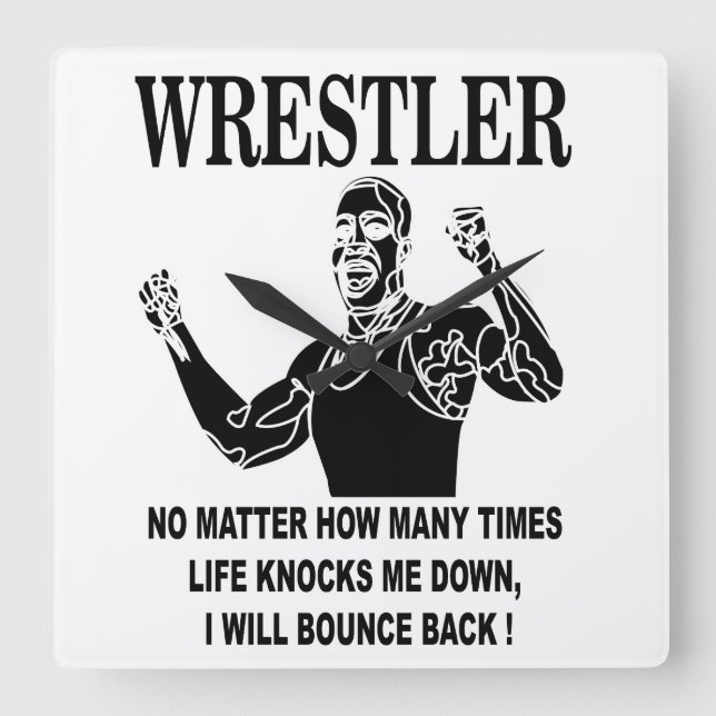 Wrestler Inspiration Wrestling Quadratische Wanduhr (Vorderseite)
