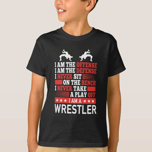 Wrestler Offensive Defensive Beruflich T-Shirt (Vorderseite)