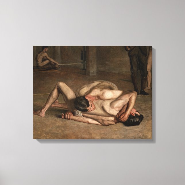 Wrestler (von Thomas Eakins) Leinwanddruck (Vorderseite)