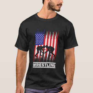 Wrestler Wrestling Fans der amerikanischen Flagge T-Shirt