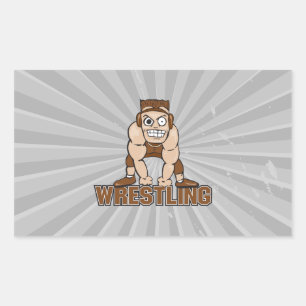 Wrestler-Wrestling Rechteckiger Aufkleber