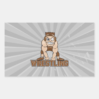 Wrestler-Wrestling Rechteckiger Aufkleber