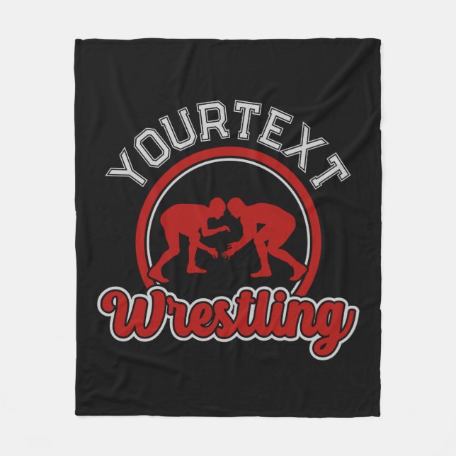 Wrestling ADD NAME Grapple Champion Team Player Fleecedecke (Vorderseite)