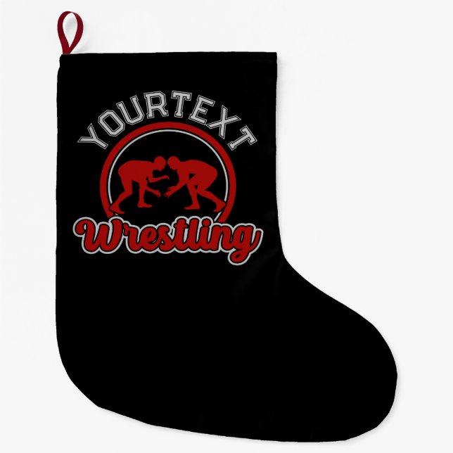 Wrestling ADD NAME Grapple Champion Team Player Großer Weihnachtsstrumpf (Vorderseite)