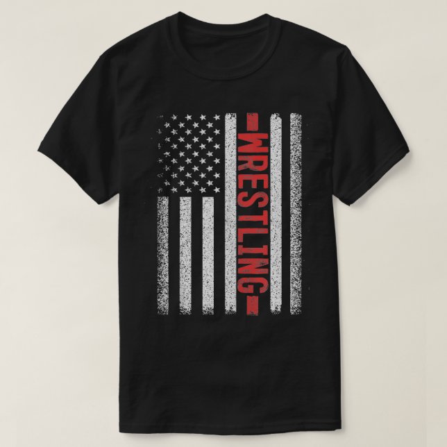 Wrestling American Flag 4. Juli T-Shirt (Design vorne)