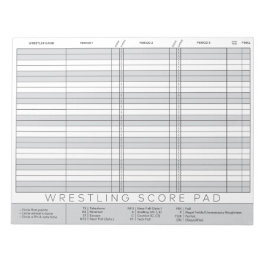 Wrestling-Bewertung Notepad Notizblock