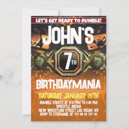 Wrestling Birthday Party Einladung Thema