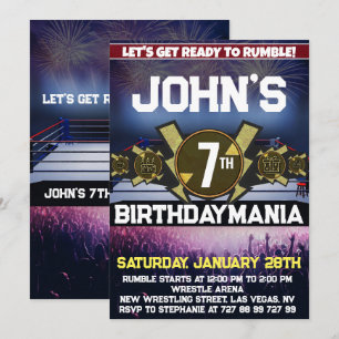 Wrestling Birthday Party Einladung Thema