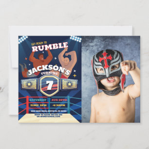 Wrestling Birthday Wrestle Ring kämpfen Foto Einladung