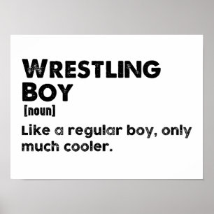 Wrestling Boy Definition Funny Wrestler Poster