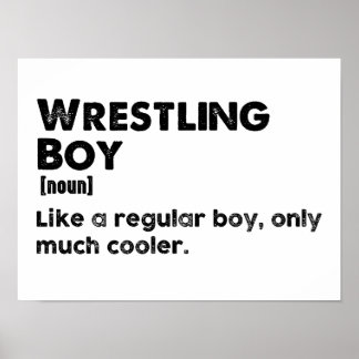 Wrestling Boy Definition Funny Wrestler Poster