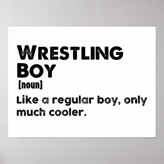Wrestling Boy Definition Funny Wrestler Poster (Vorne)