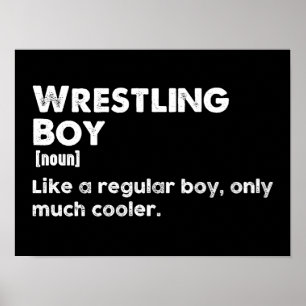 Wrestling Boy Definition Funny Wrestler Poster