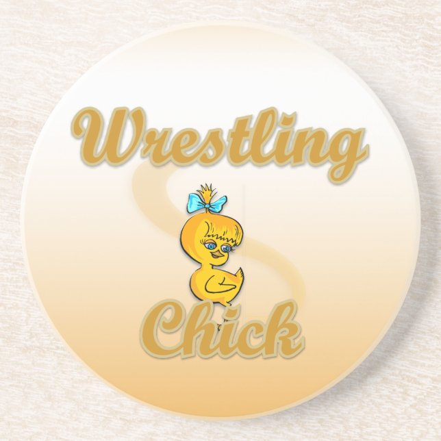Wrestling Chick Getränkeuntersetzer (Vorne)