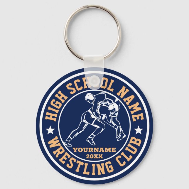 Wrestling Club Wrestler - Custom Color Sports Schlüsselanhänger (Vorderseite)