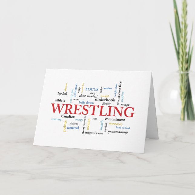 Wrestling Coach Vielen Dank in Worten Dankeskarte (Vorderseite)