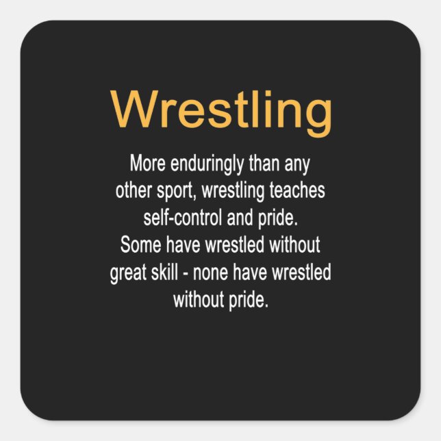 Wrestling Definition Self Control Coach Quadratischer Aufkleber (Vorderseite)