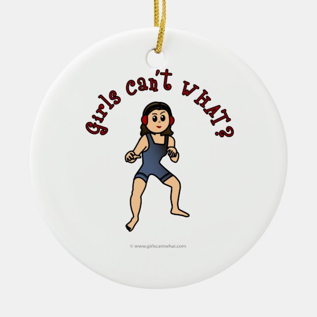 Wrestling der leichten Frauen Keramik Ornament (Vorne)