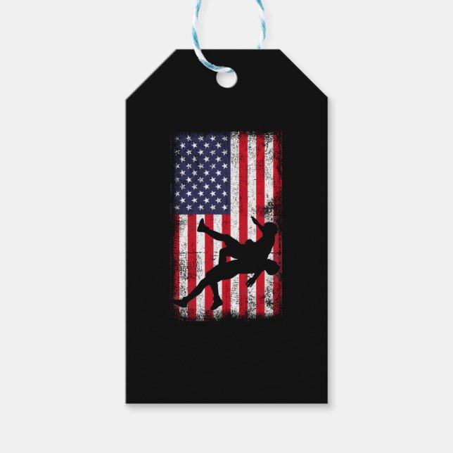 Wrestling der US-amerikanischen Flagge Wrestling W Geschenkanhänger (Vorderseite)