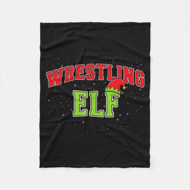 Wrestling Elf Christmas Family Matching Group Xmas Fleecedecke (Vorderseite)