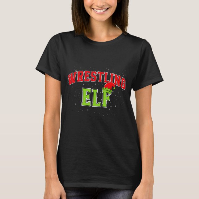 Wrestling Elf Christmas Family Matching Group Xmas T-Shirt (Vorderseite)