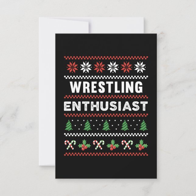 Wrestling Enthusiasten hässlich Weihnachts-Sweater Karte (Vorderseite)