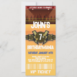 Wrestling Geburtstagsparty Ticket Einladung Thema