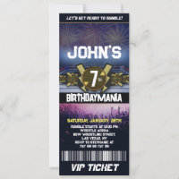 Wrestling Geburtstagsparty Ticket Einladung Thema